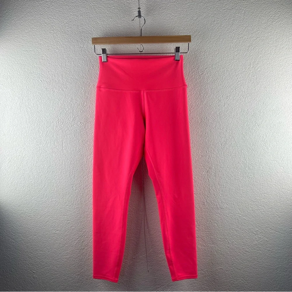 ALO Yoga l M Bright Coral Pink High Rise Taper Leg 7/8 Length Activewear Legging